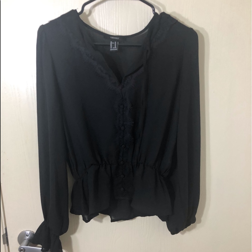 Black long sleeve top